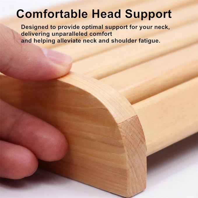 Sauna Headrest, Hemlock Wood Head Pillow for Barrel and Infrared Saunas, Comfortable Ergonomic S-Shape Design Head Pillow for Head and Neck Support Home Wellness,15.7" L*13.38" W*3.8" H