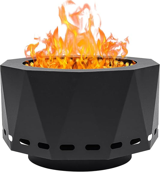 Smokeless Fire Pit Outdoor- 13 Inch Low Smoke Metal Fire Pits & Fireplaces for Outside with Carry Bag, Smokeless Wood Stove for Camping, Patio, Backyard, Garden, Picnic-S