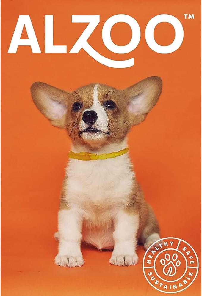 ALZOO Natural Flea & Tick Dog Collar - Helps Repel Fleas, Ticks & Mosquitoes - 100% Plant-Based Active Ingredients - Waterproof - Up to 4 Months Protection - Medium-Sized Dogs: 16-40 lbs - Pack of 2
