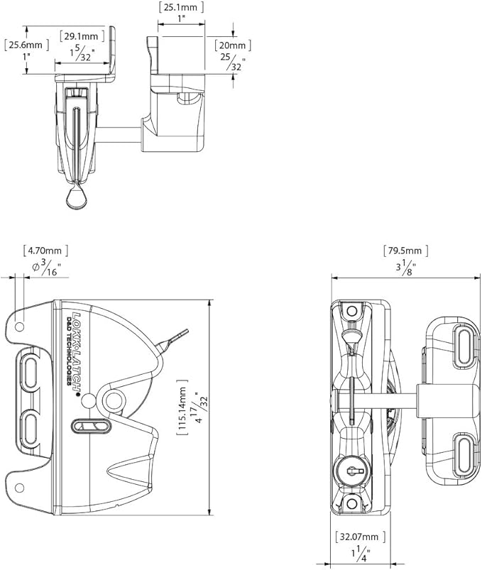 D&D Technologies LLAA LokkLatch, Locking Gate Gravity Latch, Key Lockable on One Side of Gate, for Metal, Wood, and Vinyl Fences, Black