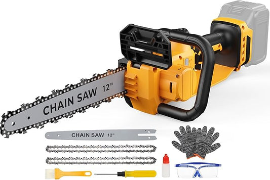 Mini Chainsaw for Dewalt 20V Max Battery,12 Inch Electric Chainsaw with Security Lock, Brushless for Cordless Chain saw for Wood Cutting, Tree Cutting (Battery Not Included)