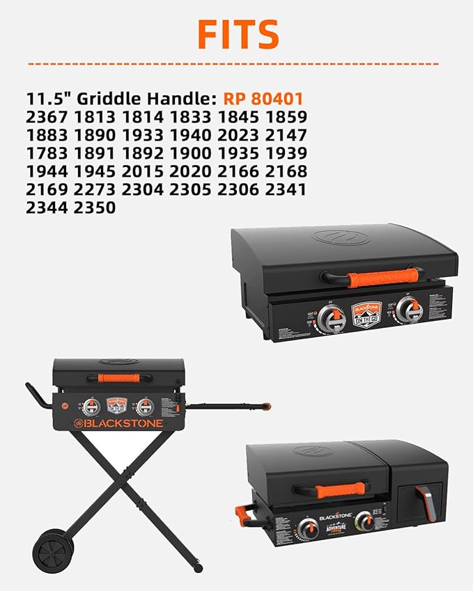 11.5" Griddle Lid Handle Replacement for Blackstone Adventure Ready Propane Griddle - Compatible with Blackstone Griddles, Durable & Easy to Install