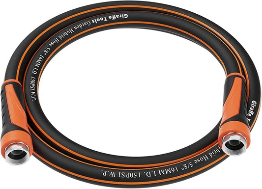 Giraffe Tools 5ft x 5/8" Garden Leader Hose, Heavy Duty Short Water Hose, Hybrid Flexible & Lightweight Hose with Swivel Handle, Double Female Fittings