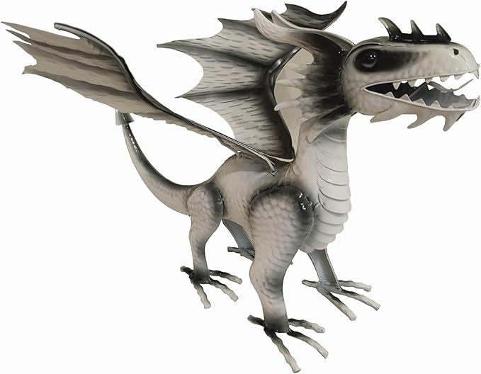 Joyful Home Decorative Dragon Figurine White, Blizzard The Dragon Statue, Design Tales of legendia Flying Dragon Statue, The Dragon of Mythical Castle Garden Statue