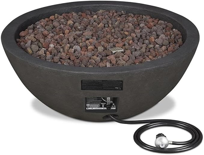 Home Square 2-Piece Set with Propane Fire Pit Bowl and Tank Cover in Shale