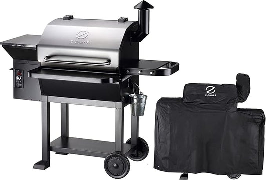 Z GRILLS Wood Pellets Smoker,8-in-1 Outdoor Smoker Grill with 1000 SQIN 20LB Hopper Stainless