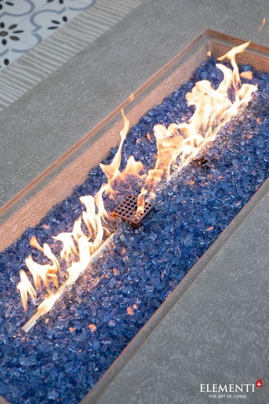AMS Fireplace | Elementi Plus | Riviera | Rectangular Light Gray Concrete Natural Gas Fire Table Pit (Natural Gas)
