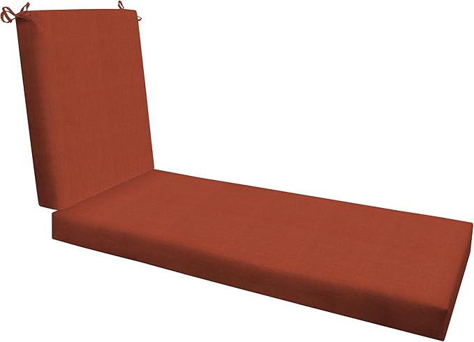 Honeycomb Outdoor Heritage Chaise, 22.5" W x 70" L, Textured Solid Terracotta Chair Cushion for Patio Furniture