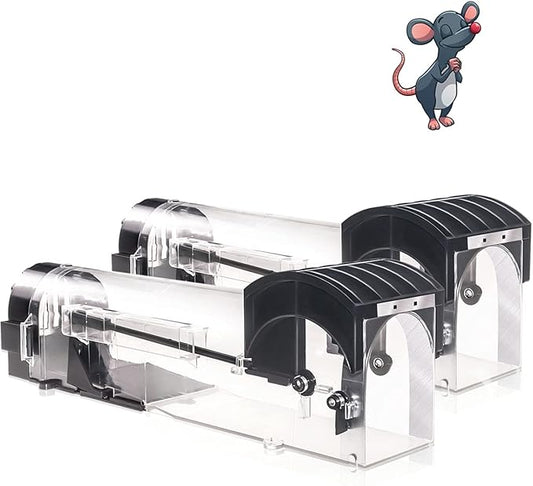 Humane Mouse Traps, 12 inches Enlarged No Kill Rat Live Traps for Chipmunks, Reusable Catch and Release Mice, Pet and Children Friendly Mouse Trap That Work