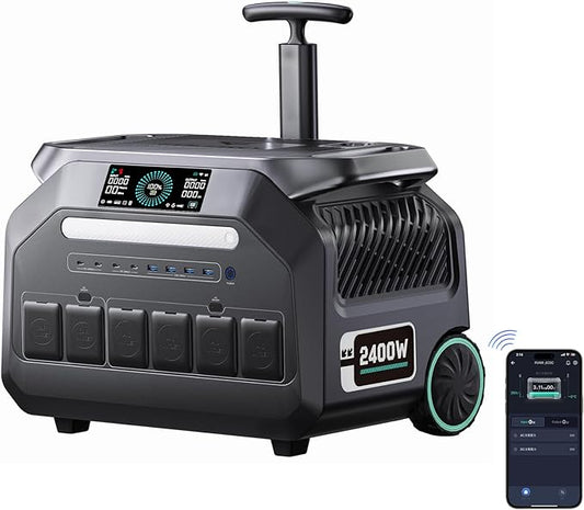 IEE 2400W Portable Power Station P2400, 2048Wh Solar Generator, 1800W AC Charging & 1000W Solar Charging, LiFePO4 Battery Power Station for Home Backup, Power Outage, Camping, RV, Emergencies