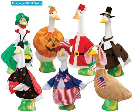 Fox Valley Traders Gaggleville All Seasons Goose Outfit Bundle - Includes 7 Seasonal Outfits, Fits Large 23" H Statue