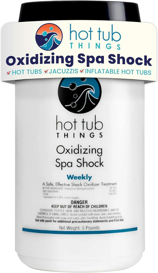 Oxidizing Spa Shock, Clears Cloudy Water, Eliminates Odors, Improves Freshness, Prevents Organic Residue Buildup, Water Treatment for Swimming Pools, Home Spas, & Hot Tubs, 5 lbs
