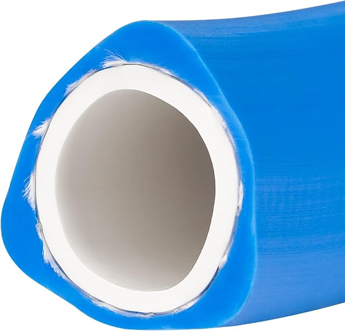 Fevone 75 ft Garden Hose, Triangular Prism Design for Zero Kinks, Heavy Duty, All Weather Flexible Hose with 3/4" Aluminum Fittings, Leak-Free