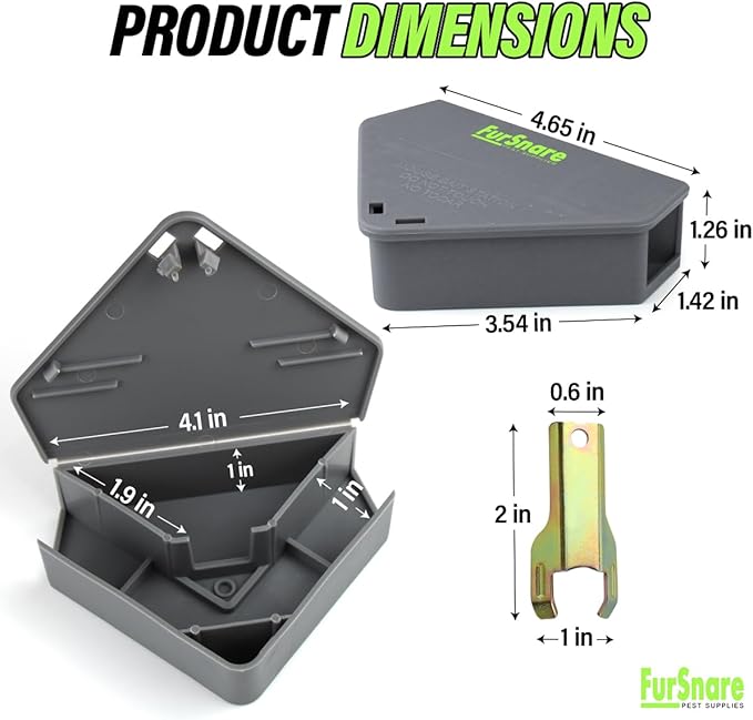 Mouse Bait Station for Outdoor & Indoor with Keys - Mice Traps for House Indoor Kill - Mouse Poisoning Bait Box for Home, Pest Control - Reusable, Safe for Kids & Pets (12 Pack, Gray)