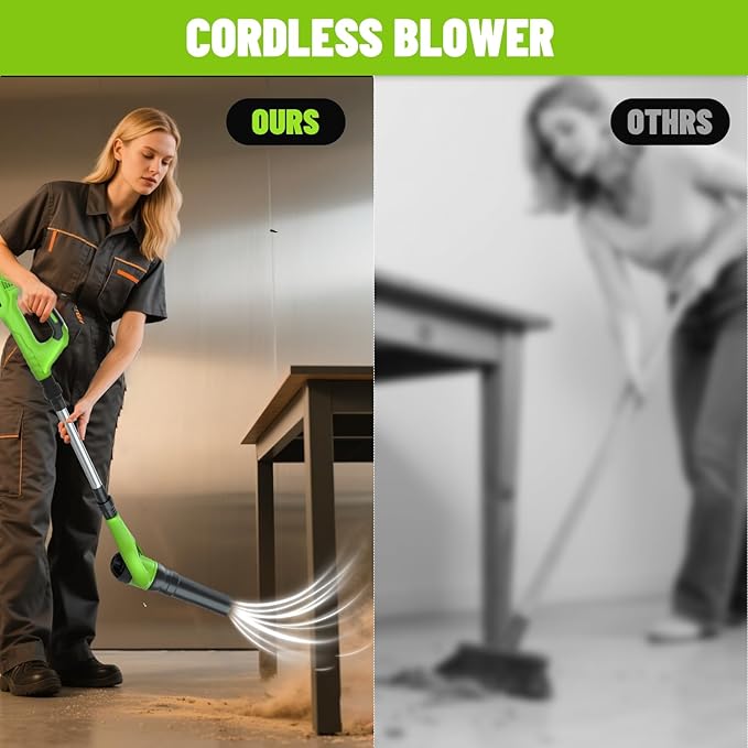 Leaf Blower Cordless,21V | 49" Electric Leaf Blower with 2 x 3.0Ah Batteries 3 Speed Modes 500CFM/180MPH Handheld Battery Powered Blower for Lawn Care Yard Patio Dust Snow Car Interior Garage Cleaning