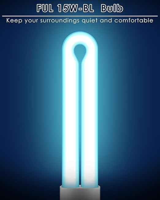 4 Pack Replacement Bulbs FUL15W BL with 4 Pin Base, Indoor Outdoor 15W U Shape Lamp Tube Compatible with T6 T8 T9