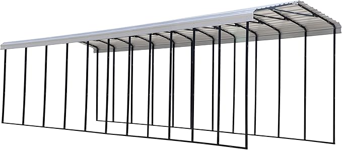 Arrow Carports Galvanized Steel Carport, RV Metal Carport Kit, 14' x 51' x 14', Eggshell