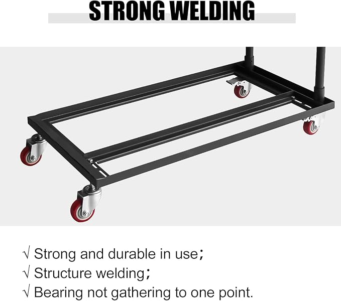 Folding Chairs Dolly, 2 Swivel Casters with Brakes, L-Shaped Steel Storage Cart Commercial & Home Kitchen Folding Chair Racks