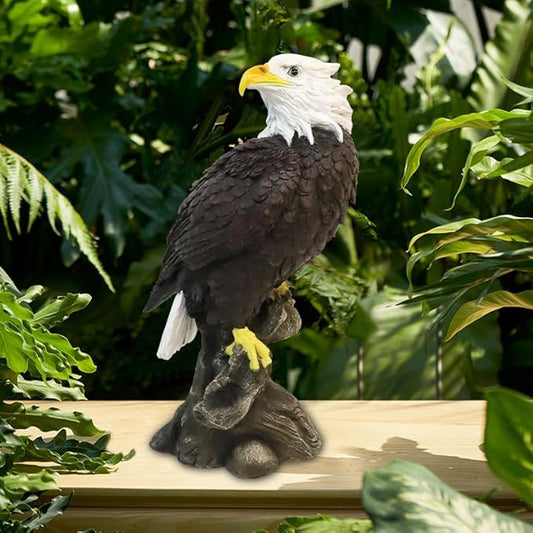 VV-Ladybug Garden Decor Sculptures Statues Outdoor, Bald Eagle Statue Christmas Animal Decoration, Home Patio Decor Gardening Gifts for Porch,12.99Inch Tall
