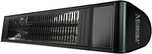 SunWave 2000-Watt Black Carbon LED Screen Infrared Patio Heater, Wireless Remote Controlled with 6 Heat Levels, Electric 220-240v Residential or Commercial by Muskoka Lifestyle Products