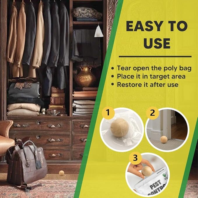 Pest Repellent Balls, Rodent Repellent Outdoor, Mouse Repellent, Rat Repellent Indoor, Cockroach Repellents, Mice Repellent Outdoor, Get Rid of Rats, Mosquitoes, Roach, Spiders and Ants - 12P