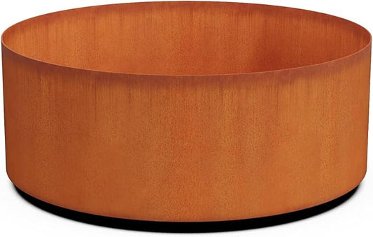 PLANTERCRAFT Corten Steel Metal Planter Box, Round Sizes, Modern Garden Steel planters for Commercial and Residential Outdoor Use.