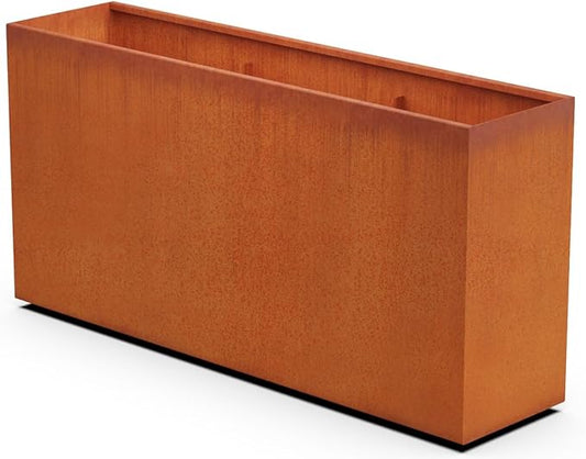 Plantercraft Corten Steel Planters - 72x18x36 Large Rectangular Planters for Outdoor Plants - Extra Large Outdoor Planter Box for Modern Patio, Privacy Screen, and Commercial Landscapes