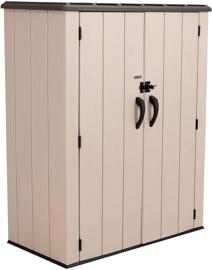 LIFETIME 60326 Vertical Storage Shed, Pack of 1, Desert Sand