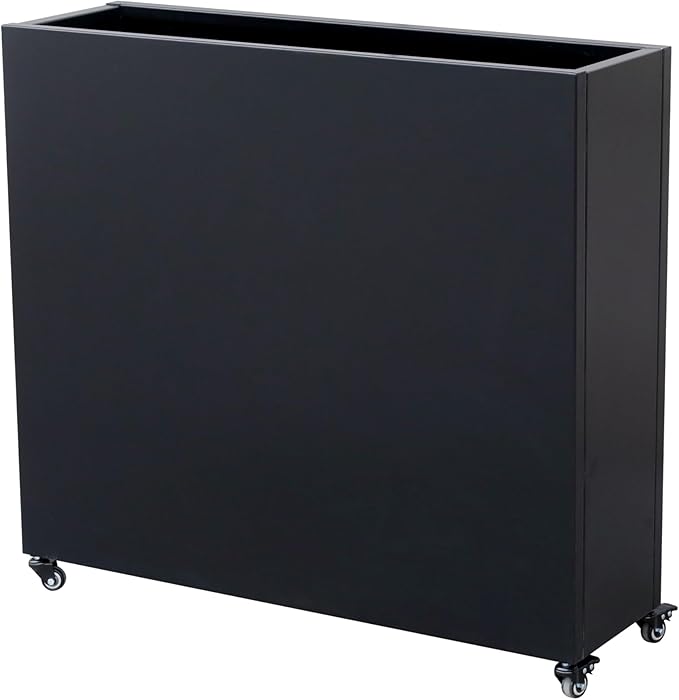 Modern Metal Planter Box with Lockable Wheels (40” x 36” x 12”) – Sleek Indoor/Outdoor Divider for Plants & Flowers – Durable Powder-Coated Steel – Minimalist Design (2)