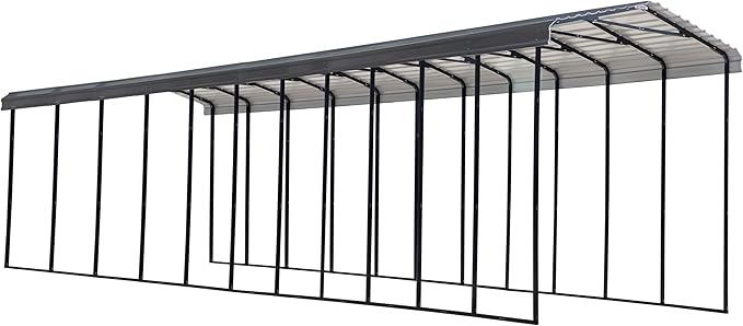 Arrow Carports Galvanized Steel Carport, RV Metal Carport Kit, 14' x 51' x 14', Charcoal