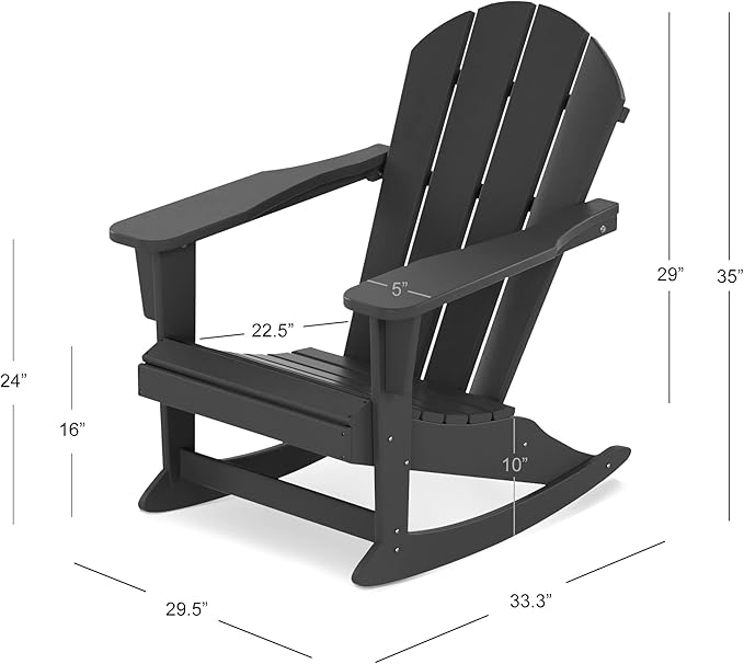 WestinTrends Malibu Outdoor Patio Porch Rocking Adirondack Chair (Set of 4), Turquoise