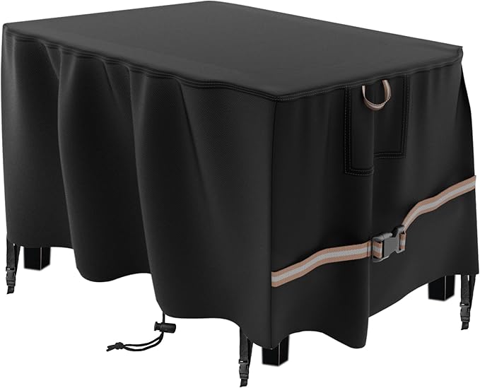 Rectangular Propane Gas Fire Pit Table Cover 44x28x24 Inch, Waterproof Heavy Duty 600D Rectangle Outdoor Fireplace Cover 44 inch, All-weather Protection For Patio Firepit Table 42/43/44 inch