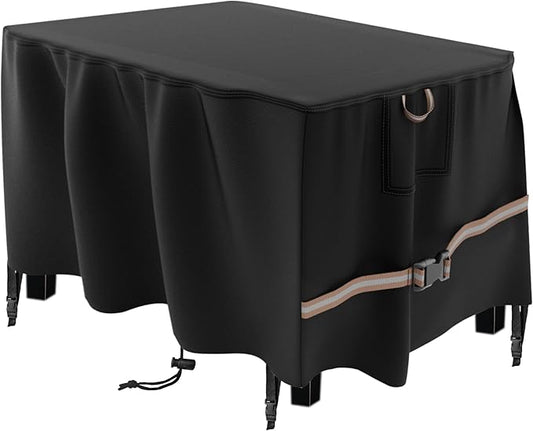 Rectangular Propane Gas Fire Pit Table Cover 44x28x24 Inch, Waterproof Heavy Duty 600D Rectangle Outdoor Fireplace Cover 44 inch, All-weather Protection For Patio Firepit Table 42/43/44 inch