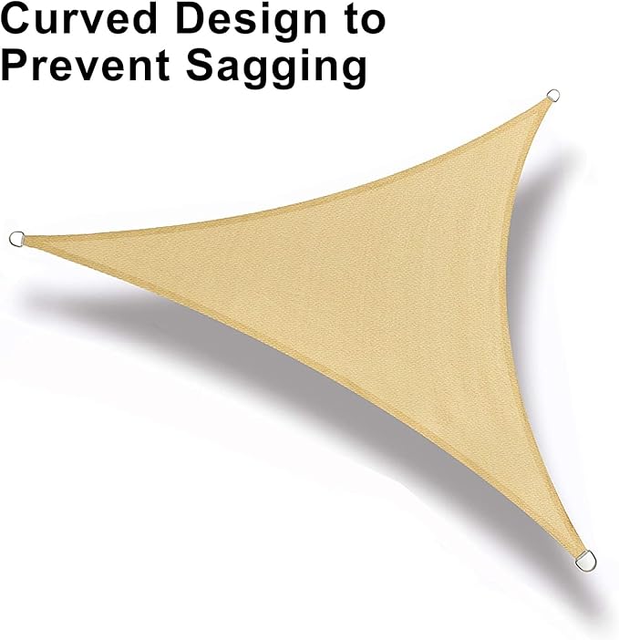 LOVE STORY Custom Size 12'x24'x26.8' Sand Sun Shade Sail Right Triangle Sunshade Fabric Awning Canopy for Patio Backyard Carport Pergola (Customized)