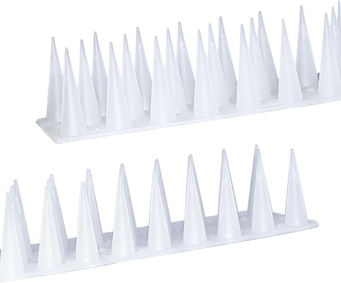 Bird Spikes,Clear,12 Pack Bird Deterrents for Outside,Keep Raccoon Squirrel Pigeon Away,Fence Spike for Garden Patio