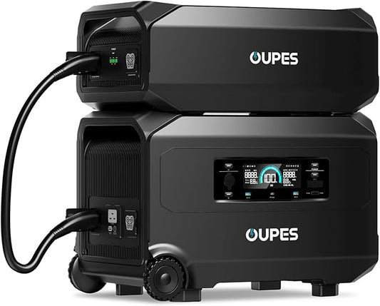 OUPES Guardian 6000 Dual Battery System: 9216Wh Power Station with 6000W Output, 120V/240V Dual Voltage, Expandable Home Backup with Transfer Switch Ready & App Control