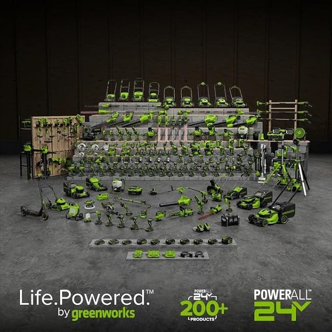 Greenworks 48V (24V x 2) 17" Cordless (Push) Lawn Mower (200+ Compatible Tools), (2) 4.0Ah Batteries and Dual Port Rapid Charger Included