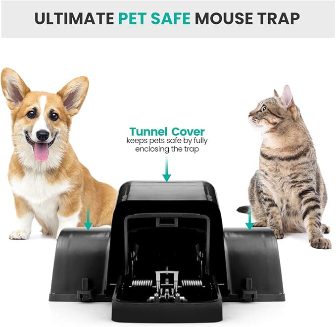 eXuby Pet-Safe & Child-Safe Rat Traps w/Tunnel Design – Dual Entry for Better Capture Rate - No Harmful Poison - Prevents Accidental Triggering - Avoid Finger Snapping - Setup in Seconds. (8 Pack)