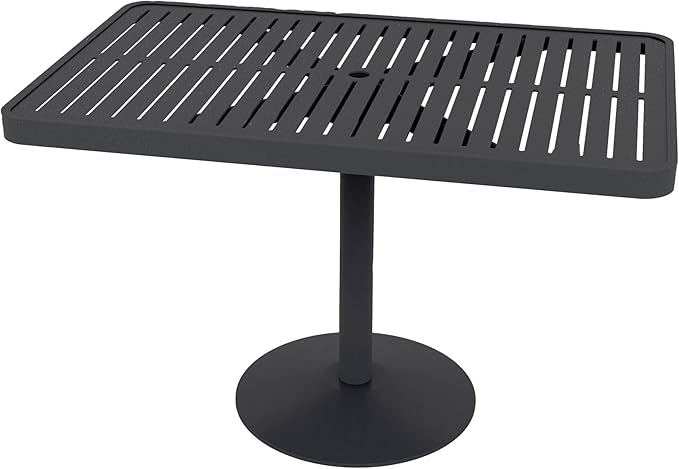 Wabash Valley Slat Dining Table - Seats 2-4 People | Rectangle or Square | Powder-Coated Finish, Weather-Resistant | Umbrella Compatible | Hanna Collection
