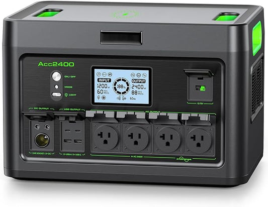 Portable Power Station 2400W Solar Generator, 1843Wh UPS Home Battery Backup, LiFePO4 Battery Supply with 12 Outlets(2400W AC Outlets,4800W Peak), USB-C PD100W, 2Hrs Quick Charge, RV Camping