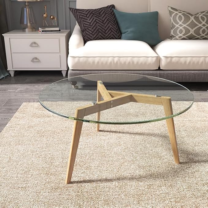 Royalty 30" Inch Round Tempered Glass Table Top – Clear Table Top Glass – Useful for Replacement, Tabletop Protector, Patio, Dining, Coffee, Desks - 1/4" Thick Flat Polished Edge