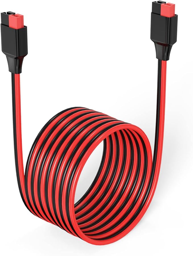 ELFCULB 12AWG 20FT Anderson Extension Cable 2 6 10 20 35 50FT Solar Extension Cable Anderson Connector for Portable Power Station Solar Generator Solar Panel (20FT)