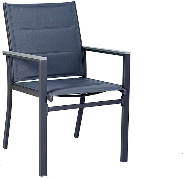 Kozyard 7 Piece Outdoor Patio Dining Set for 6 Person, Coolmen Patio Dining Table 6 Pack Dining Chair with Gray Frame for Backyard, Porch, Deck, Garden (Gray)