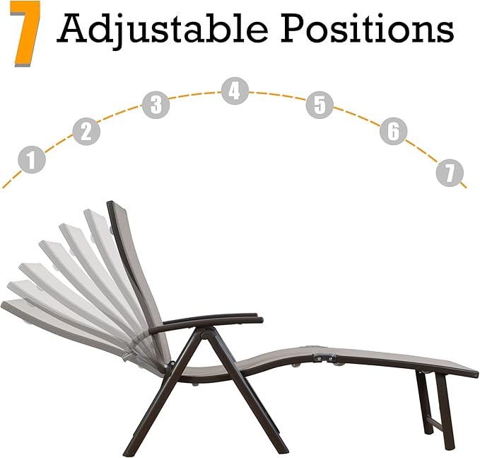 Kozyard Cozy Aluminum Reclining Lounge Chair for Beach, Yard, Pool, Deck, Patio - Outdoor Chaise Lounge with Drink Holder Weather Free Adjustable Assemble-Free Blue Strip Cushion