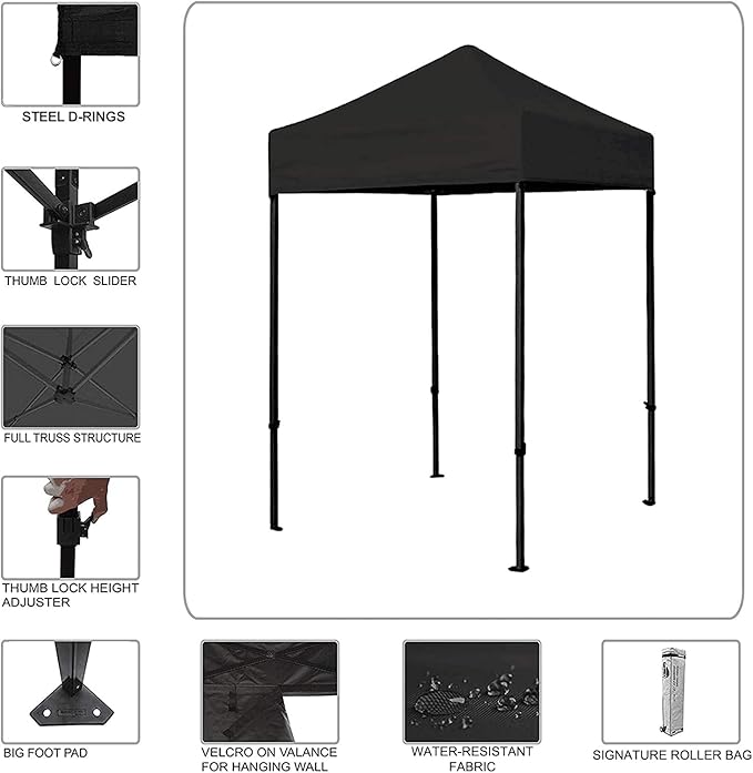 Eurmax USA 5'x5' Pop Up Canopy Tent Commercial Instant Canopies with Heavy Duty Roller Bag,Bonus 4 Sand Weights Bags (Turquoise)