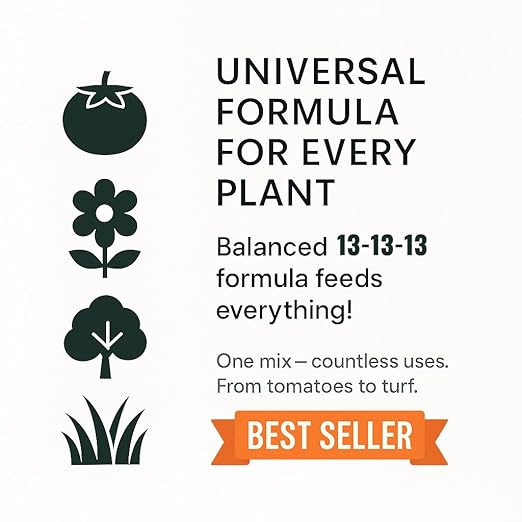 Gardenera 13-13-13 Slow Release Granular Fertilizer – All Purpose Plant Food 13 13 13 for Outdoor Grass, Vegetables, Roses, Flowers, Shrubs, Trees. Lawns, Gardens, Potted Plants (4 Quarts)