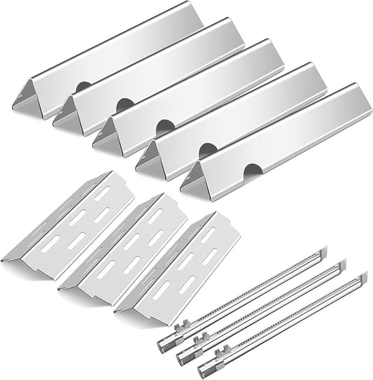 Flavorizer Bars,Heat Deflectors and Grill Burner for Weber Genesis II 300/LX 300, GS4 Genesis ii E-310 ii E-315 ii E/S335 ii se-335 Grill (304 Stainless Steel, 66032*5+ES/410*3+66790*3)