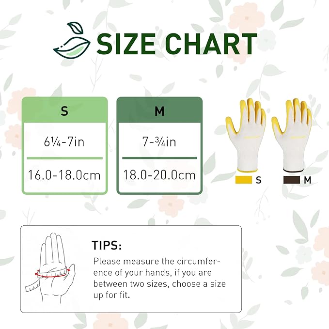 HANDLANDY Womens Gardening Gloves, 3 Pairs Breathable Nitrile Coated Yard Work Gloves, Best Gift for Ladies Gardener