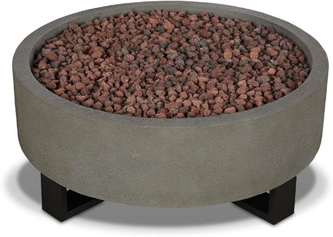 Home Square 2-Piece Set with Fire Bowl for Outdoors and Fire Glass