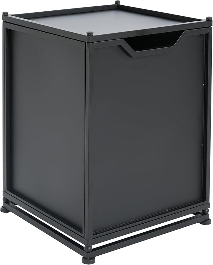 Propane Tank Cover Table for Fire Pits, 20 LB Iron Propane Tank Holder with Side Handles, Outdoor Tank Storage Side Table for Patio, Gas Griddle, Matte Black